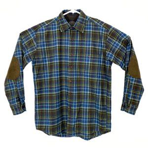 Pendleton Mens Shirt M Trail Wool Blue Brown Plaid